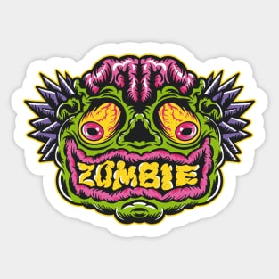 Creepy Zombie Illustration Sticker